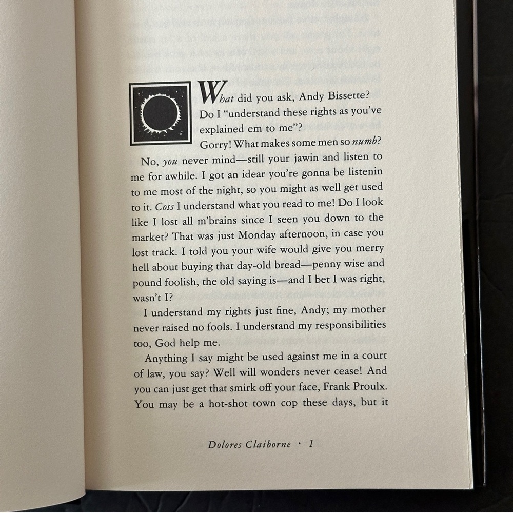 Dolores Claiborne by Stephen King (1st Edition ) | Fiction, Thriller | Hardcover - Picture 12 of 12